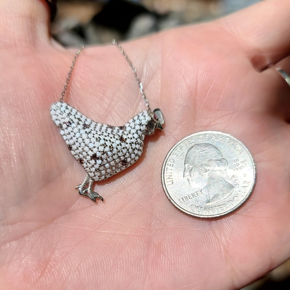 Kharma by Avelon Jewelry - Adorable Momma Chicken sterling silver Topaz Necklace